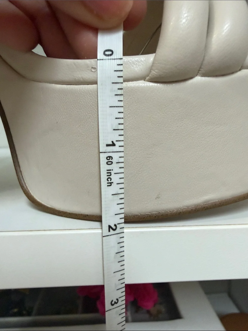 Steve Madden Cream Platform Block Heel Sandals with Ankle Strap